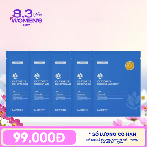 Combo 5 Miếng Mặt Nạ Cấp Ẩm, Hỗ Trợ Phục Hồi Da Caryophy Skin Repair Mask Sheet