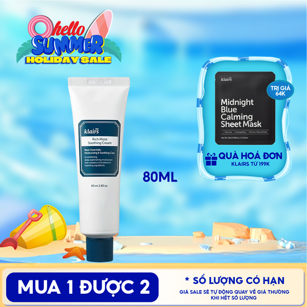  Kem Dưỡng Ẩm Chuyên Sâu Klairs Rich Moist Soothing Cream 80ml 
