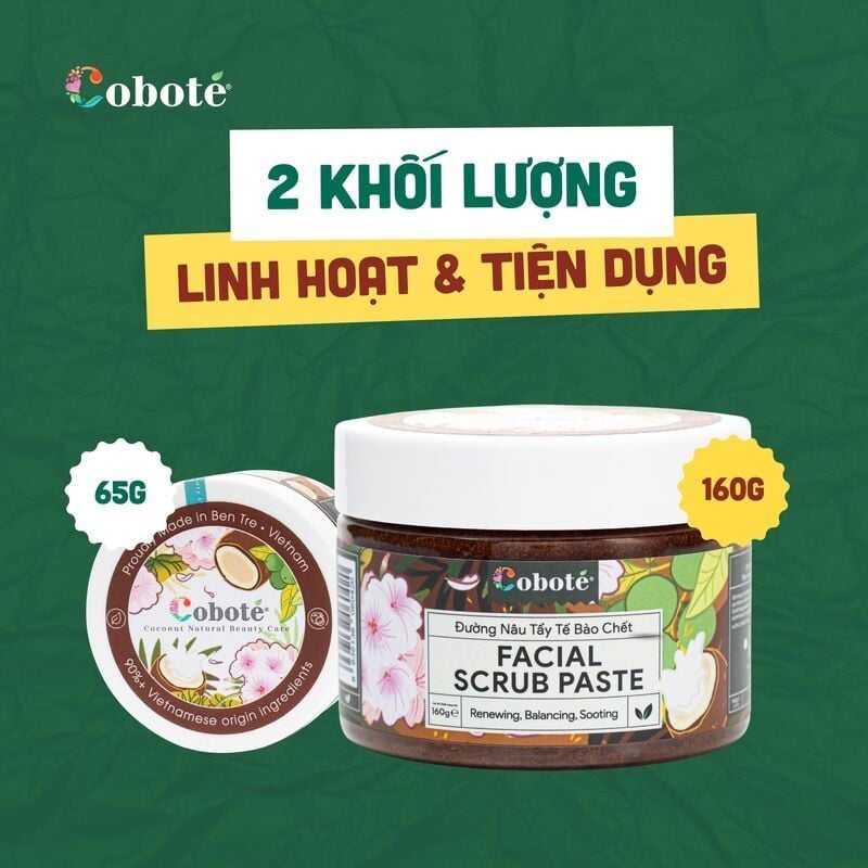 Tẩy Tế Bào Chết Da Mặt Đường Nâu COBOTÉ Facial Scrub Paste