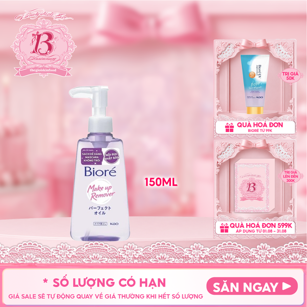  Dầu Tẩy Trang Bioré Giúp Làm Sạch Sâu Make Up Remover Perfect Oil 150ml 