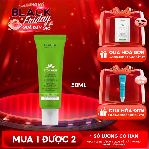  Kem Dưỡng LABORATORIOS BABÉ Hỗ Trợ Phục Hồi Cho Da Mụn Stop Akn Repairing Moisturiser 50ml 