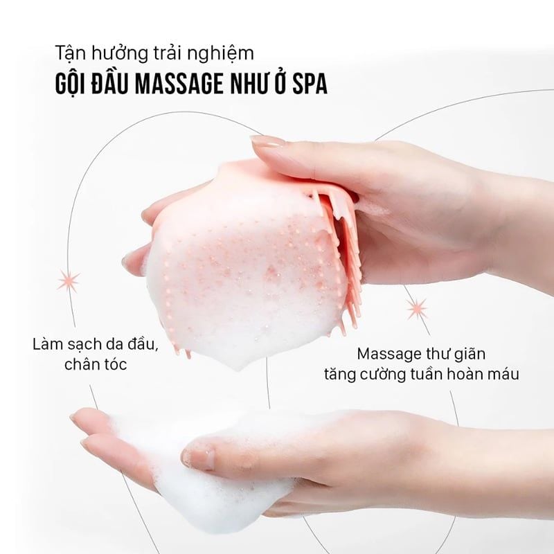 Lược Gội và Massage Da Đầu Đàn Hồi Vacosi Detangling Shampoo Brush