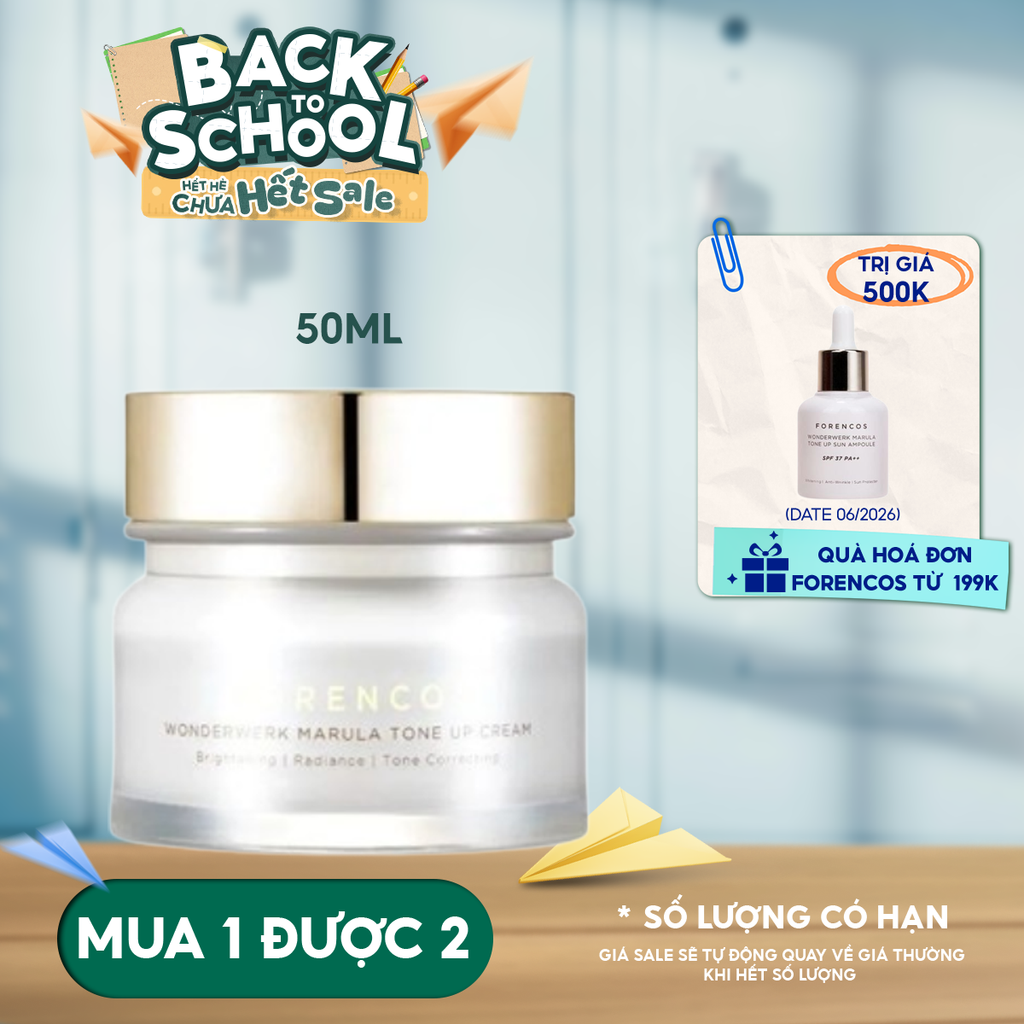 Kem Dưỡng Forencos Hỗ Trợ Trắng Da, Nâng Tông Tự Nhiên Wonderwerk Marula Tone Up Cream