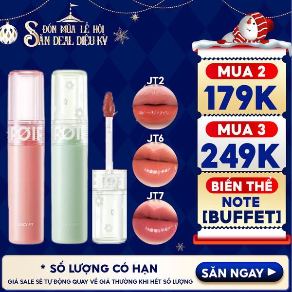  Son Tint Bóng FOIF Thuần Chay, Ẩm Mọng, Bền Màu Juicy Fit Tint 