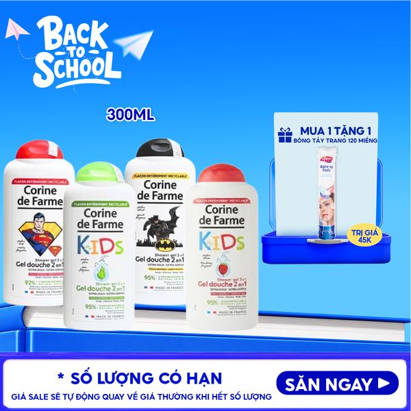  Sữa Tắm Và Gội Cho Bé Corine de Farme Shower Gel 2in1 300ml 