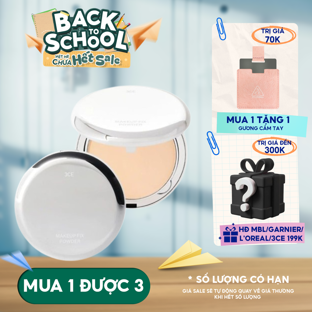 Phấn Phủ 3CE Cố Định Trang Điểm Makeup Fix Powder 9g