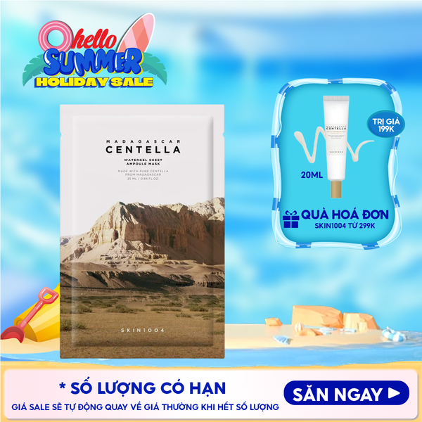  Mặt Nạ Skin1004 Làm Dịu, Dưỡng Ẩm Chiết Xuất Rau Má Madagascar Centella Watergel Sheet Ampoule Mask 25ml 