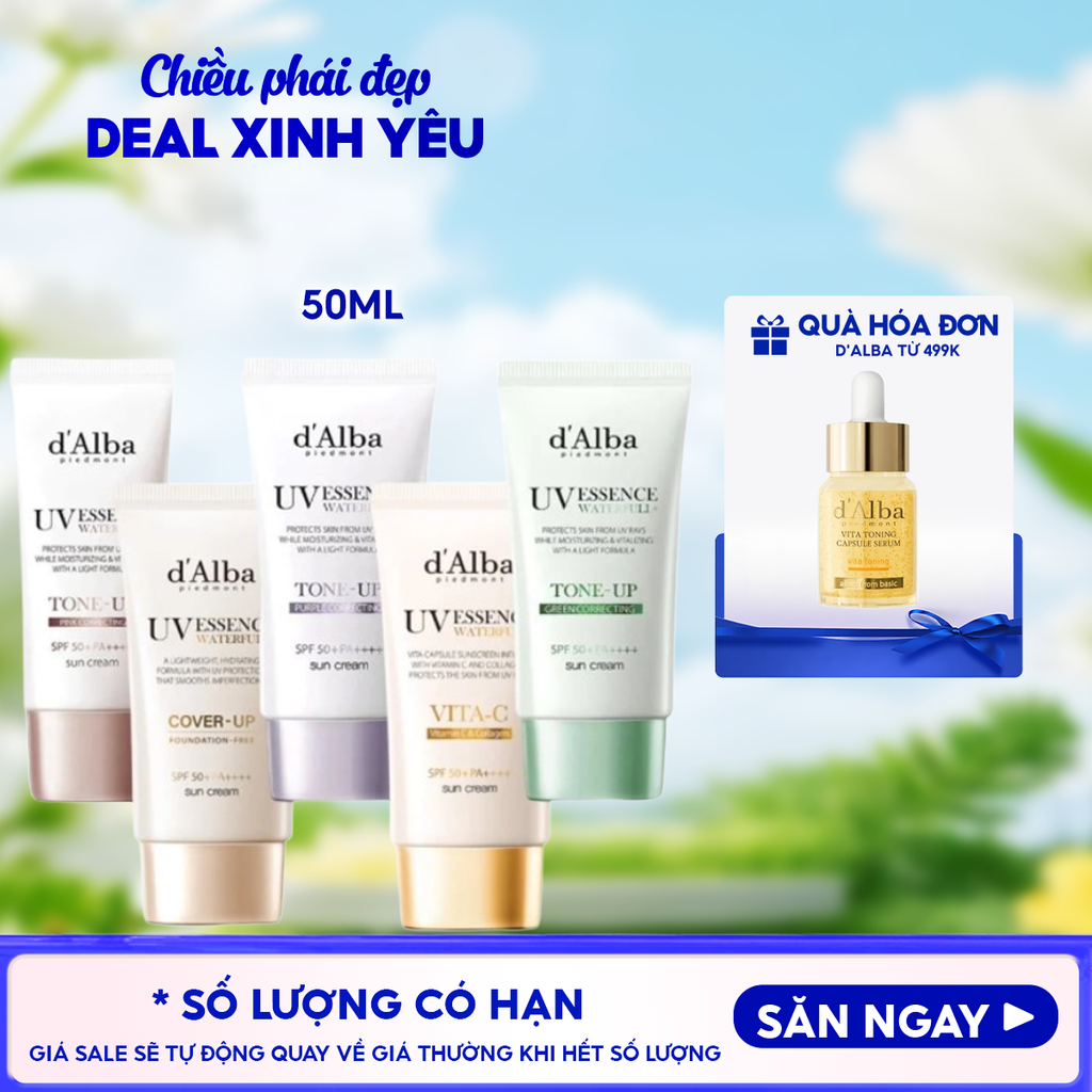 Kem Chống Nắng Nâng Tông D'Alba Waterfull Tone-Up Sun Cream 50ml