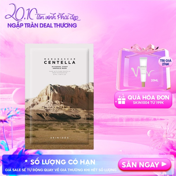  Mặt Nạ Skin1004 Làm Dịu, Dưỡng Ẩm Chiết Xuất Rau Má Madagascar Centella Watergel Sheet Ampoule Mask 25ml 