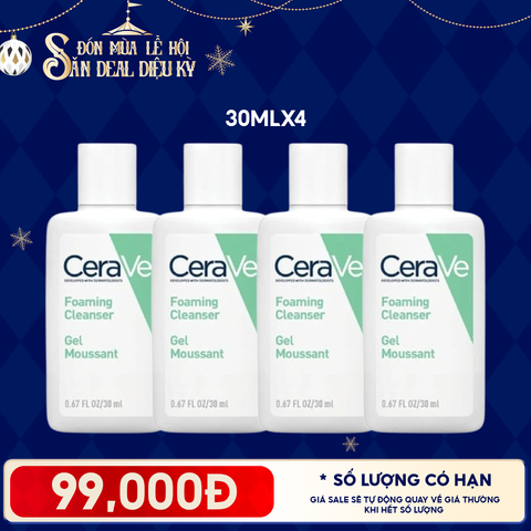[HOT] Sữa Rửa Mặt Sạch Sâu Da Dầu Cerave Developed With Dermatologists Foaming Cleanser 30ML
