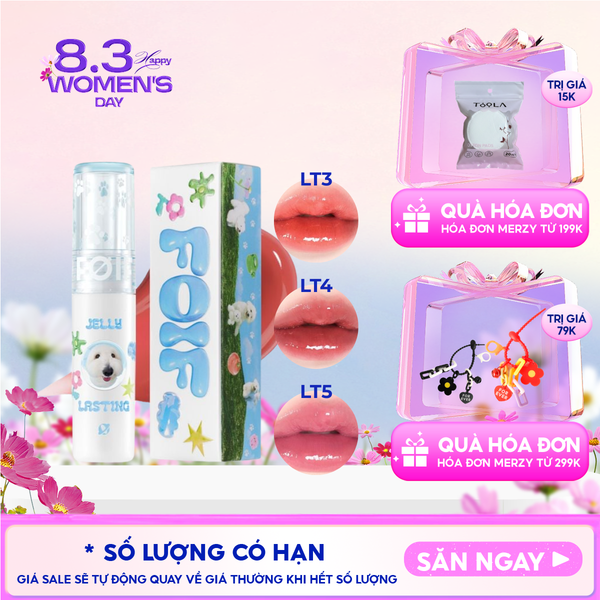  [Teddy Collection] Son Tint Bóng FOIF Thuần Chay, Ẩm Mịn, Căng Bóng Jelly Lasting Tint 3g 