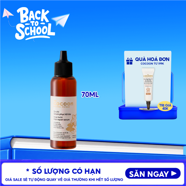  Tinh Chất Cocoon Hỗ Trợ Phục Hồi Tóc Tinh Dầu Sachi Inca Inchi Hair Repair Serum 70ml 
