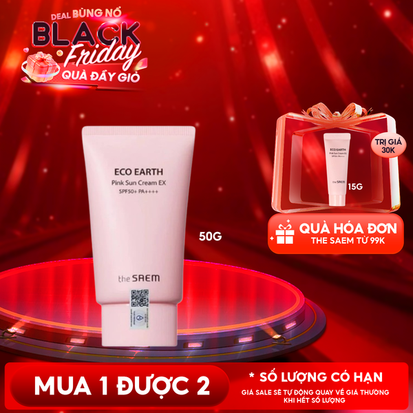  [50g] Kem Chống Nắng The Saem Kiềm Dầu, Nâng Tone Cho Da Sáng Hồng Pink Sun Cream EX SPF50+/PA++++ 