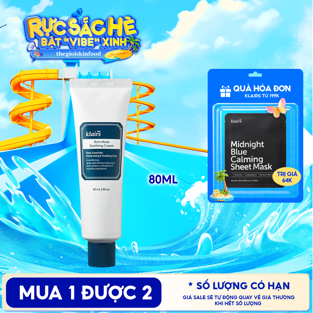 Kem Dưỡng Ẩm Chuyên Sâu Klairs Rich Moist Soothing Cream 80ml
