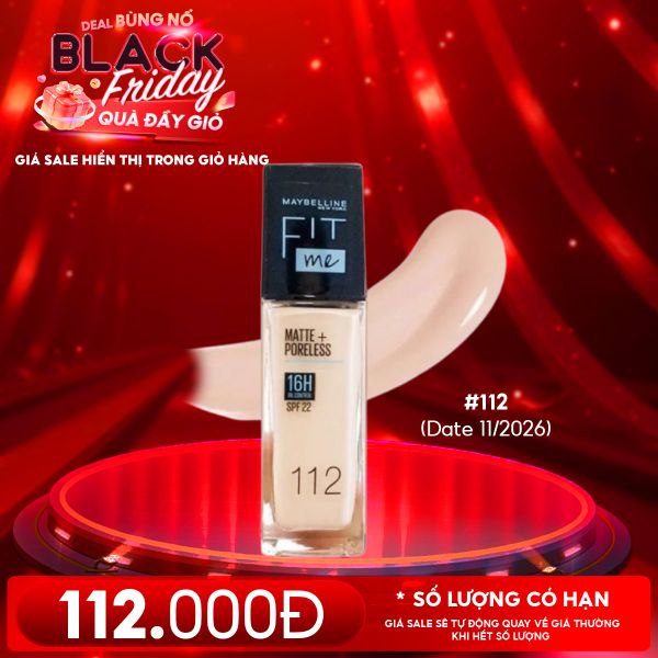  Kem Nền Maybelline Kiềm Dầu, Cho Lớp Nền Mịn Lì Tự Nhiên Fit Me Matte Poreless Foundation 30ml 