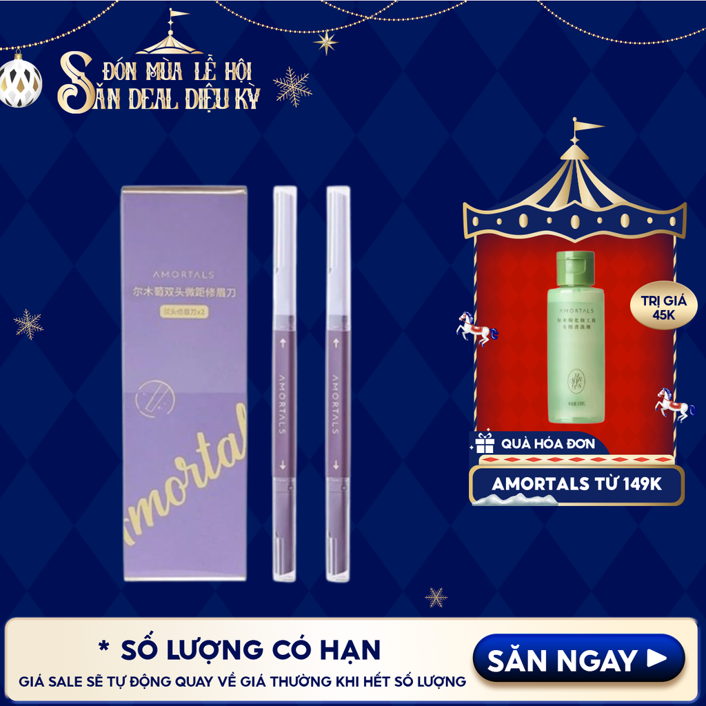 Dao Cạo Lông Mày Amortals Hai Đầu Double-headed Macro Eyebrow Razor