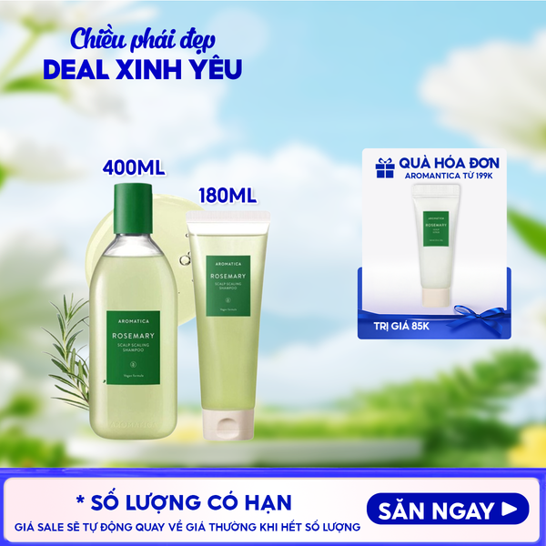  Dầu Gội Aromatica Hương Thảo Hỗ Trợ Ngăn Rụng Tóc Rosemary Scalp Scaling Shampoo 