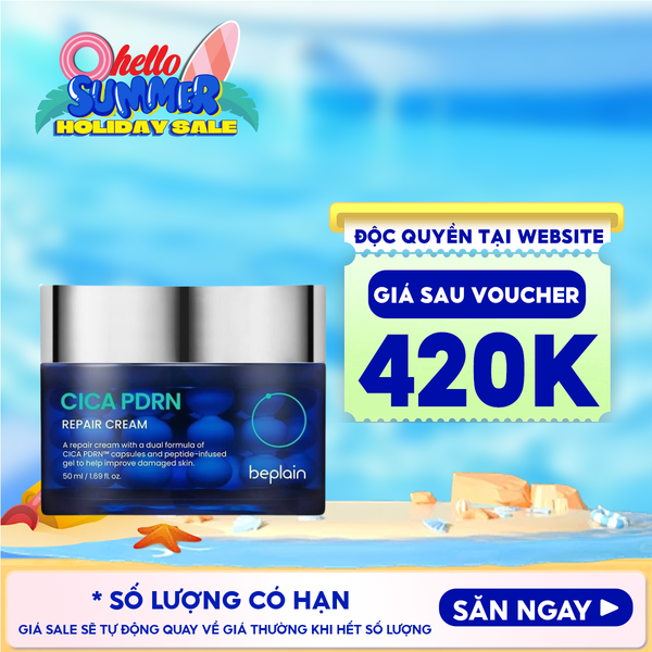  Kem Dưỡng Beplain Cấp Ẩm, Hỗ Trợ Phục Hồi, Căng Bóng Da Cica PDRN Repair Cream 50ml 