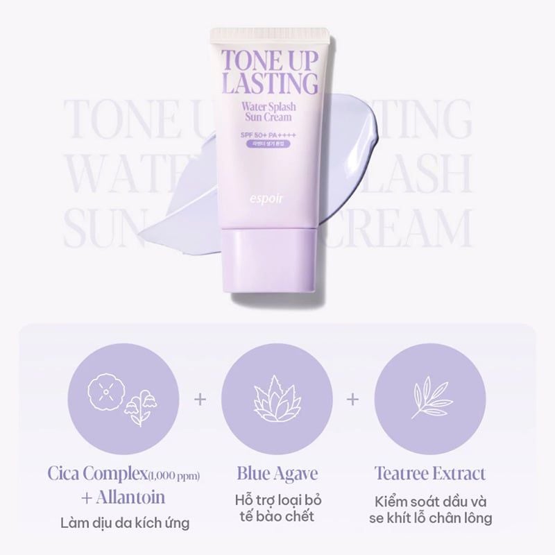 Kem Chống Nắng Espoir Nâng Tông, Lâu Trôi Water Splash Sun Cream SPF50+ PA++++