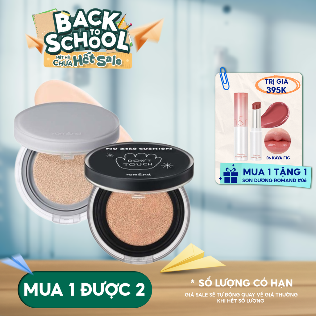 Phấn Nước Romand Che Phủ Cao, Mỏng Nhẹ Tự Nhiên NU Zero Cushion SPF24/PA++ 15g