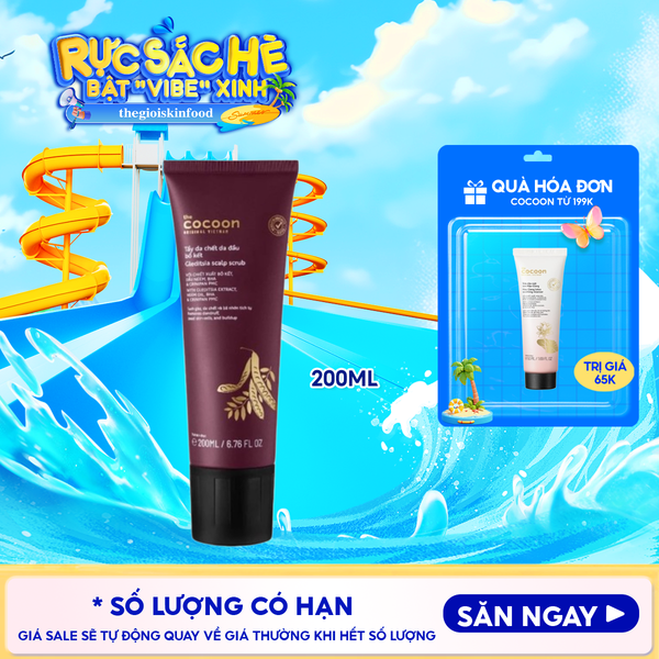 Tẩy Tế Bào Chết Da Đầu Cocoon Bồ Kết Hỗ Trợ Giảm Gàu, Tóc Phồng Gleditsia Scalp Scrub 200ml 