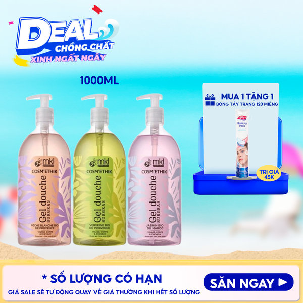  Gel Tắm MKL Hữu Cơ Chiết Xuất Thiên Nhiên Dưỡng Ẩm Da Shower Gel 1000ml 