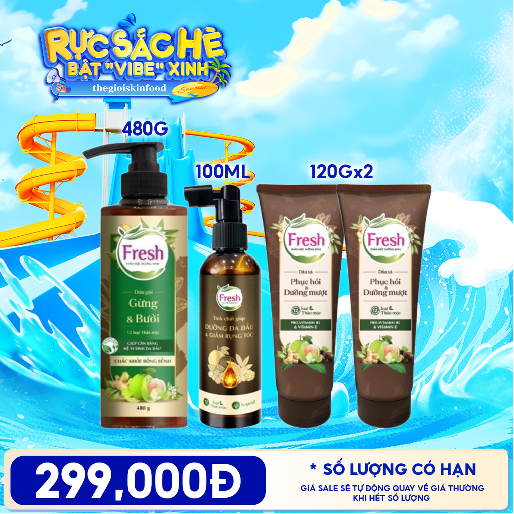 Tinh Chất Fresh Thảo Mộc Dưỡng Sinh Giúp Dưỡng Da Đầu & Hỗ Trợ Giảm Rụng Tóc 100ml