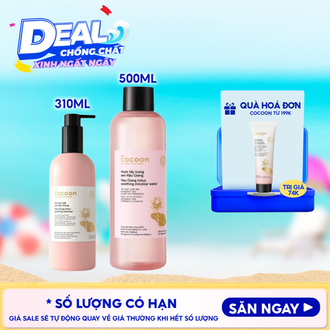 Sữa Rửa Mặt Sen Hậu Giang Làm Dịu Da Cocoon Lotus Soothing Cleanser 310ml