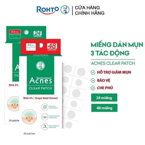  [24 MIẾNG - 48 MIẾNG] Miếng Dán Mụn Acnes Clear Patch 