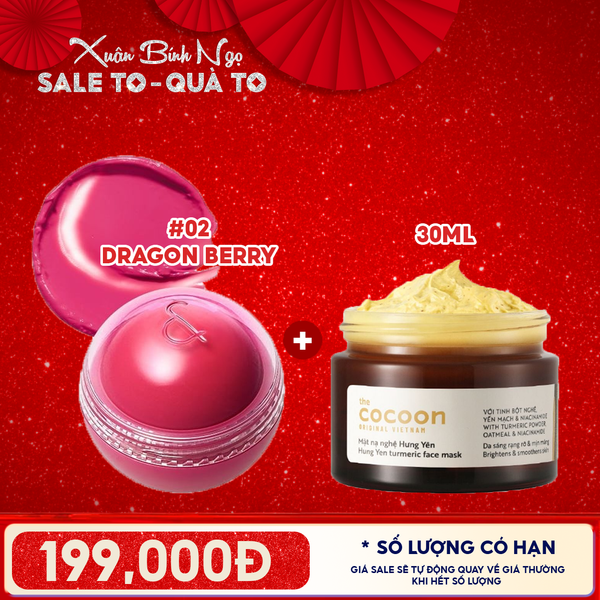  Combo 2 Sản Phẩm: Má Hồng Kem Dạng Lăn Romand Juicy Roll Cheek + Mặt Nạ Rửa Nghệ Hưng Yên Cocoon Turmeric Face Mask 