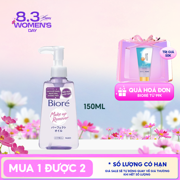  Dầu Tẩy Trang Bioré Giúp Làm Sạch Sâu Make Up Remover Perfect Oil 150ml 