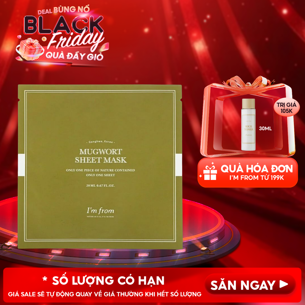 Mặt Nạ I'm From Cấp Ẩm, Làm Dịu Da Mugwort Sheet Mask 23ml