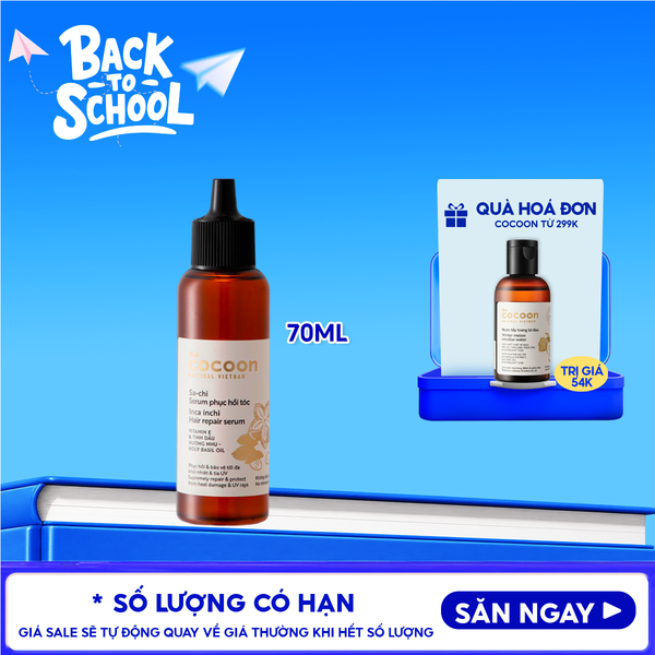  Tinh Chất Cocoon Hỗ Trợ Phục Hồi Tóc Tinh Dầu Sachi Inca Inchi Hair Repair Serum 70ml 