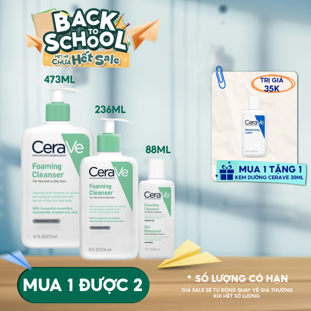 Sữa Rửa Mặt Cerave Sạch Sâu Dành Cho Da Dầu Developed With Dermatologists Foaming Cleanser