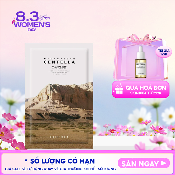  Mặt Nạ Skin1004 Làm Dịu, Dưỡng Ẩm Chiết Xuất Rau Má Madagascar Centella Watergel Sheet Ampoule Mask 25ml 