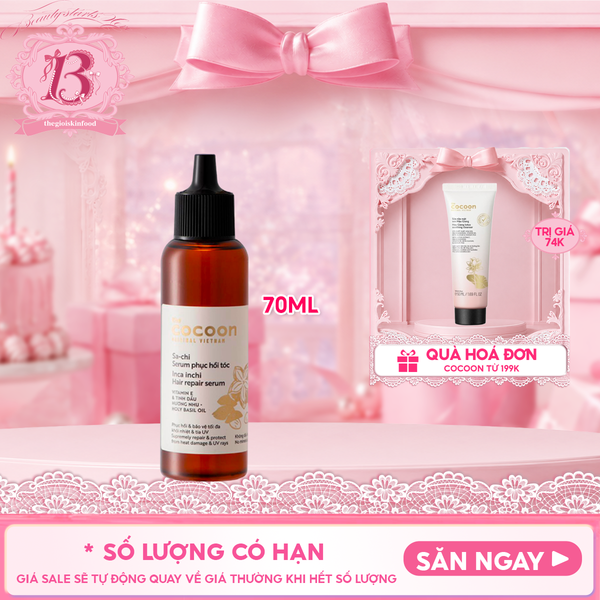  Tinh Chất Cocoon Hỗ Trợ Phục Hồi Tóc Tinh Dầu Sachi Inca Inchi Hair Repair Serum 70ml 