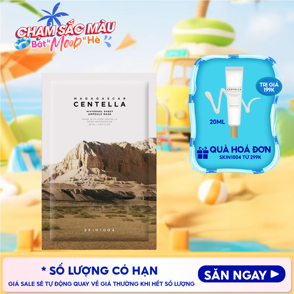  Mặt Nạ Skin1004 Làm Dịu, Dưỡng Ẩm Chiết Xuất Rau Má Madagascar Centella Watergel Sheet Ampoule Mask 25ml 