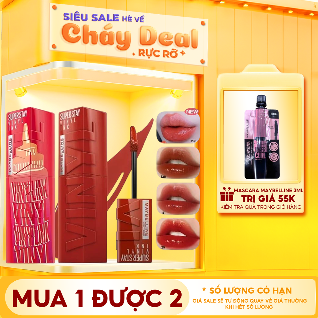(BST SON "SỐT") Son Kem Bóng Bền Màu, Nhẹ Môi Maybelline New York Superstay Vinyl Ink 4.2ml