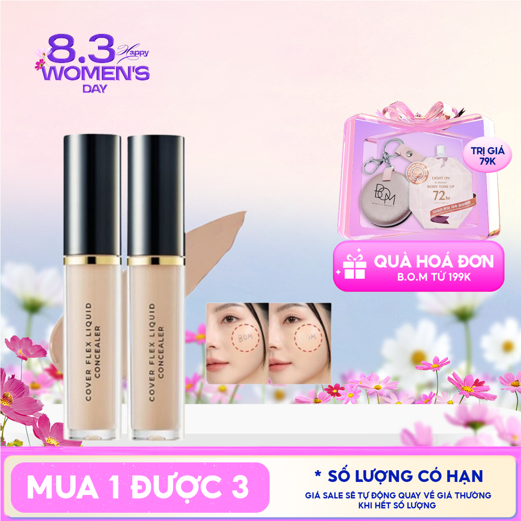 Kem Che Khuyết Điểm B.O.M Cover Flex Liquid Concealer 5.5g