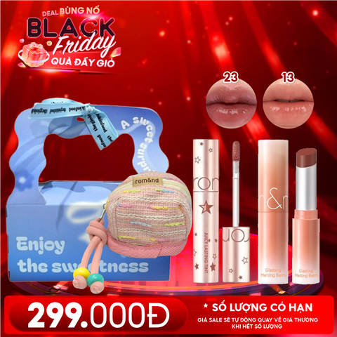 Combo Quà Tặng 20/10: Túi Quà + Son Tint Lì Romand Starry Edition 23 + Son Dưỡng Có Màu Romand #13 Scotch Nude + Túi đựng Airpod
