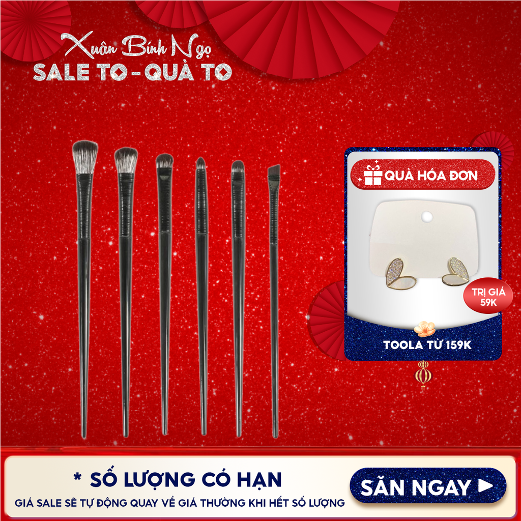 [NHẬP KHẨU] Bộ Cọ Trang Điểm Mắt 6 Cây TOOLA - TLA019