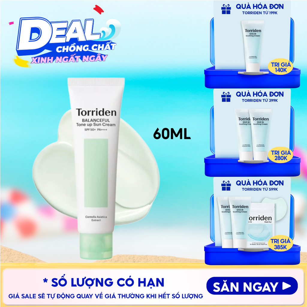 Kem Chống Nắng Torriden Nâng Tone Balanceful Tone Up Sun Cream SPF 50+ PA++++
