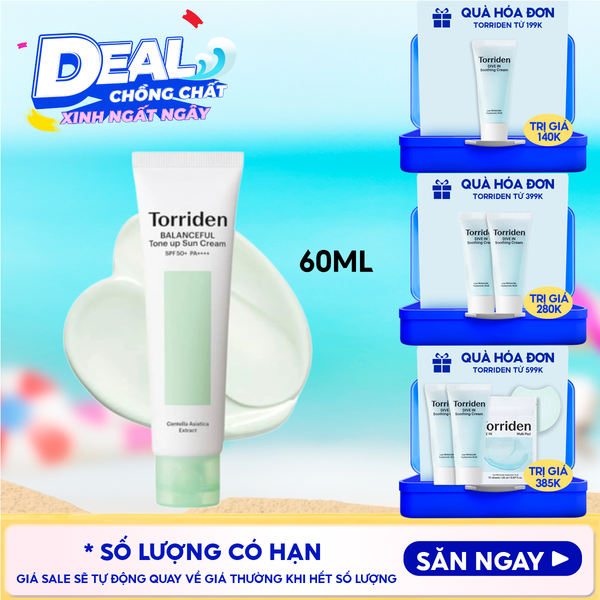  Kem Chống Nắng Torriden Nâng Tone Balanceful Tone Up Sun Cream SPF 50+ PA++++ 