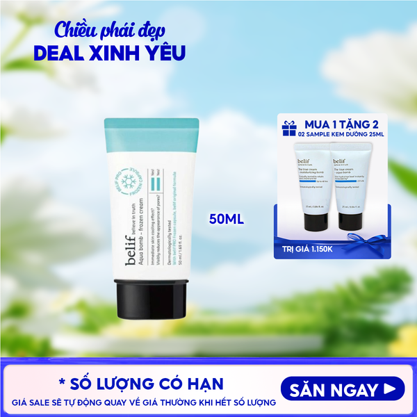  Kem Dưỡng Ẩm Belif Dịu Mát Da Aqua Bomb - Frozen Cream 50ml 