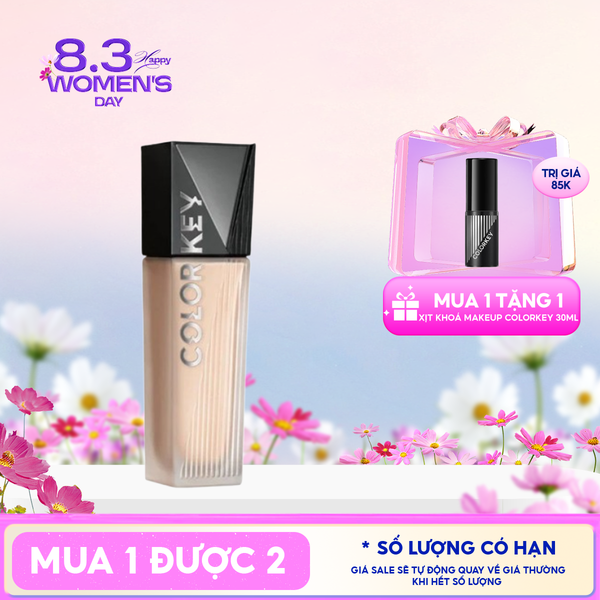  Kem Nền Colorkey Mỏng Nhẹ, Lâu Trôi, Dành Cho Da Dầu Long Lasting Flawless Liquid Foundation 30g 