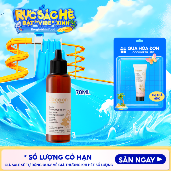  Tinh Chất Cocoon Hỗ Trợ Phục Hồi Tóc Tinh Dầu Sachi Inca Inchi Hair Repair Serum 70ml 