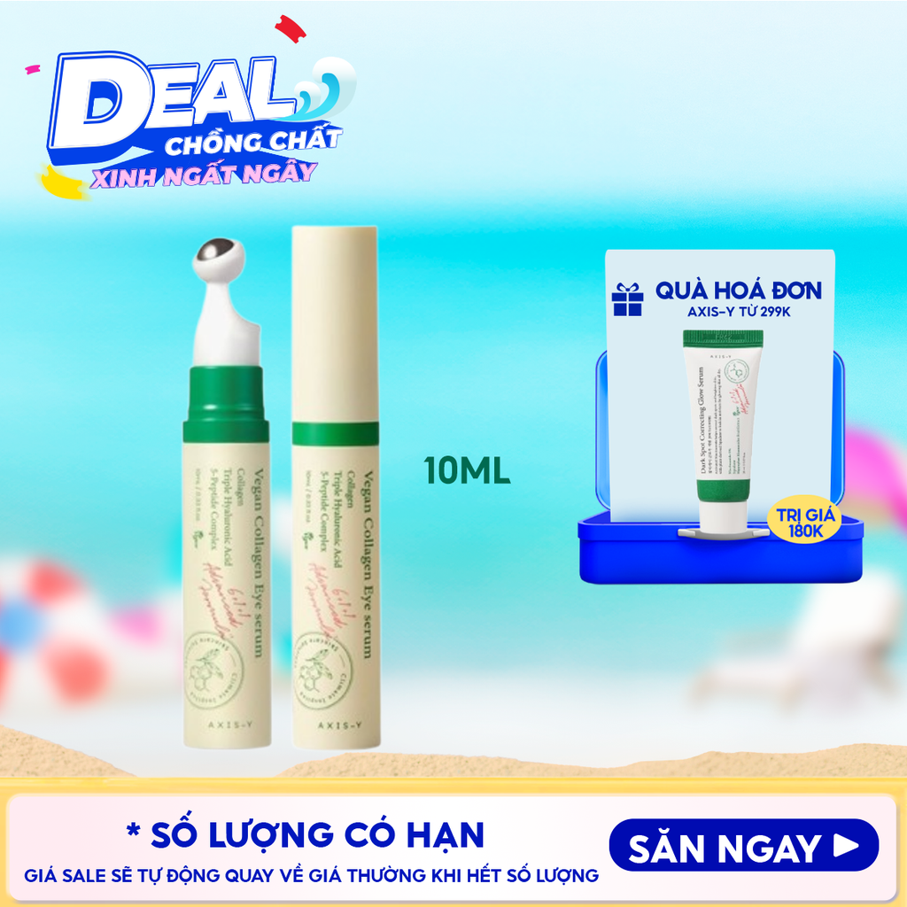 Tinh Chất Dưỡng Mắt Axis-Y Hỗ Trợ Giảm Nếp Nhăn, Bọng Mắt, Quầng Thâm Vegan Collagen Eye Serum 10ml