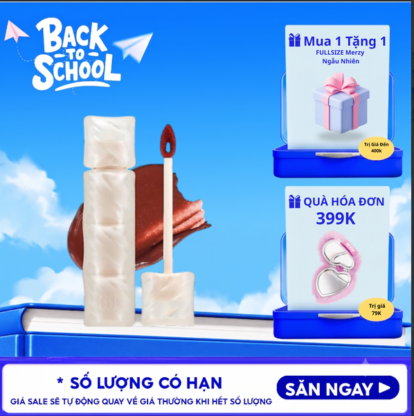  Son Phao Kem Lì Mềm Mịn Như Bơ, Lâu Trôi Merzy Puffer Mellow Tint 3.7g 