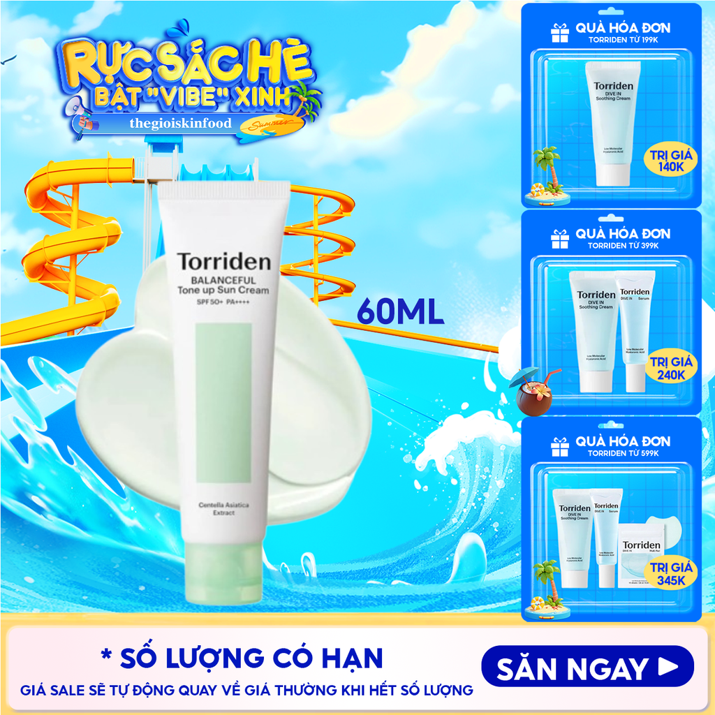 Kem Chống Nắng Torriden Nâng Tone Balanceful Tone Up Sun Cream SPF 50+ PA++++