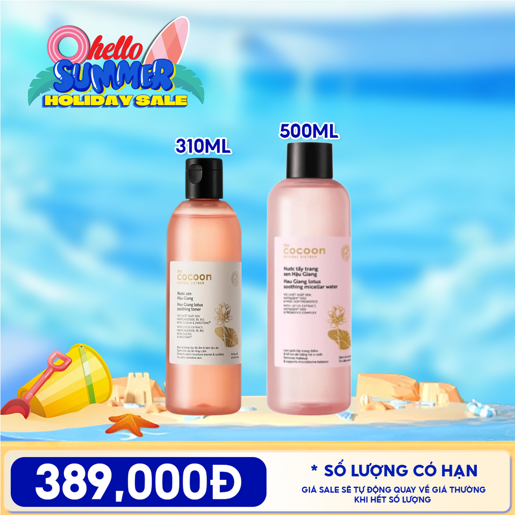 Nước Cân Bằng Cocoon Sen Hậu Giang Làm Dịu Da Nhạy Cảm Hau Giang Lotus Soothing Toner
